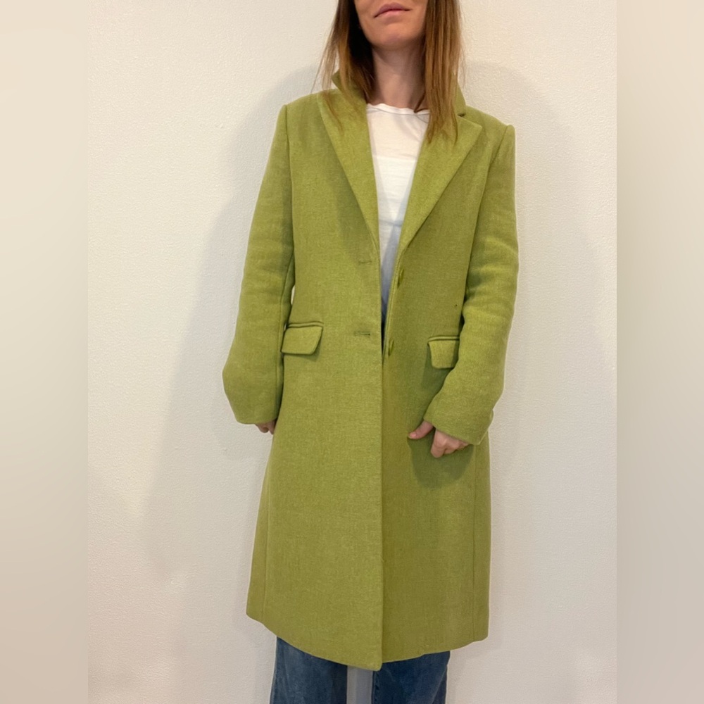 House of Harlow 1960 Chartreuse Wool Trench Coat